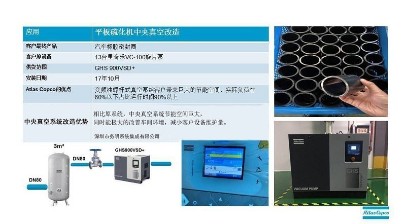 變頻油螺桿真空泵 平板硫化機中央真空改造案例